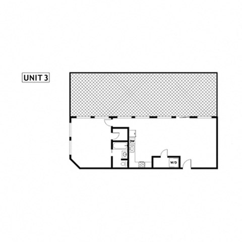 Floor plan for 1 bed, 1 bath, 1177 sqft